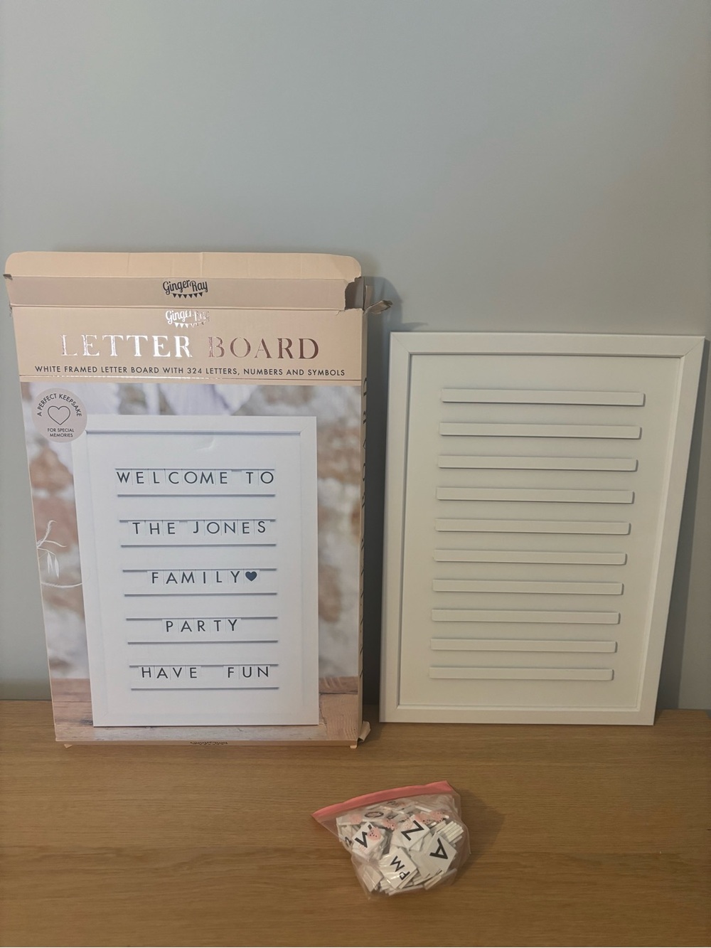 GINGER RAY White Framed Letter Board with Black Letters
